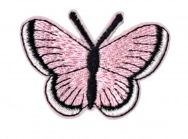 Vlinder applicatie Roze met wit randje 5 cm  30579 HKM