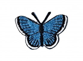 Vlinder applicatie Aqua glitter 5cm  30577