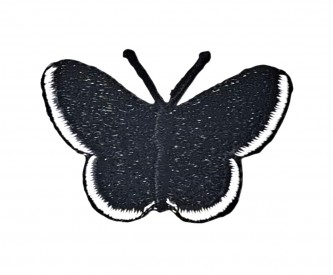 Vlinder applicatie, opstrijkbaar  Zwart  Ongeveer 5 x 3,5 cm