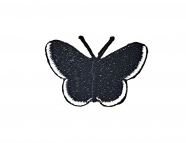 Vlinder applicatie Zwart met wit randje 3.5cm  30562