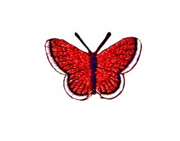 Vlinder applicatie Rood glitter 3.5cm  30566