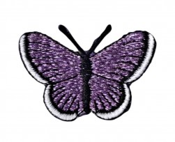 Vlinder applicatie Paars glitter 5cm  30578
