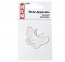 Vlinder applicatie van HKM  Opstrijkbaar  Wit  Ongeveer 5 x 3,5 cm