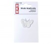 Vlinder applicatie, van HKM  Opstrijkbaar  Wit  Ongeveer 3,5 x 2,5 cm