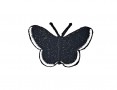 Vlinder applicatie Zwart met wit randje 3.5cm  30562 HKM