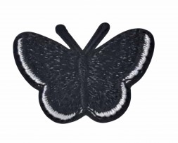 Vlinder applicatie Zwart met wit randje 5cm  30572 HKM