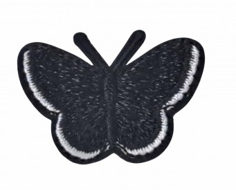 Vlinder applicatie, van HKM, opstrijkbaar  Zwart  Ongeveer 5 x 3,5 cm