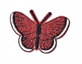 Vlinder applicatie Rood glitter 5cm  30576 HKM