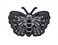 Vlinder applicatie Zwart-zilver met stippen Opplakbaar  7x5cm HKM 44633
