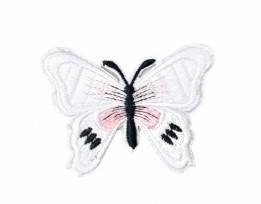 Vlinder applicatie plakbaar en strijkbaar 2 in 1 Wit