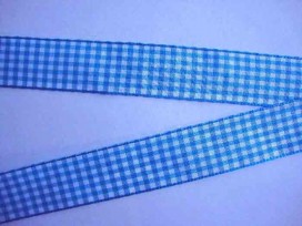 Boerenbont lint Aqua/wit 38mm breed