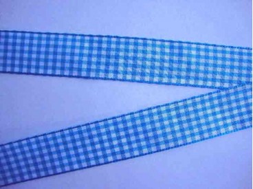 Boerenbont lint Aqua/wit 38mm breed