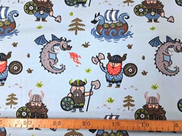 Oeko-Tex kindertricot Lichtblauw met viking 4709-02N