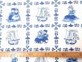 Delfts blauwe katoen, Het ruitje is 8 x 8 cm.  100% katoen  1.40 mtr breed  123 gram/m2  De prijs is per meter en "1" staat voor
