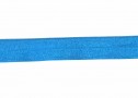 Elastisch vouwtres biaisband.  Bleu.  20 mm breed.  Elastisch biaisband wordt gebruikt om rekbare stoffen af te werken.