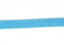 Elastisch vouwtres biaisband.  Aqua.  20 mm breed.  Elastisch biaisband wordt gebruikt om rekbare stoffen af te werken.  