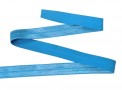 Elastisch vouwtres biaisband.  Aqua iets donkerder. 20 mm breed.  Elastisch biaisband wordt gebruikt om rekbare stoffen af te we