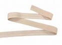 Elastisch vouwtres biaisband.  Beige.  20 mm breed.  Elastisch biaisband wordt gebruikt om rekbare stoffen af te werken.