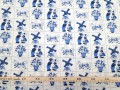 Delfts blauwe stof Kusjes   65 cm