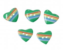 Kinderknoop hart met streepjes groen 106