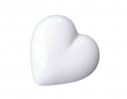 Hartjes knoop Wit op steeltje 18mm. hart211