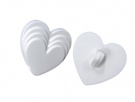 Hartjes knoop Wit met 4 laagjes 15mm  212