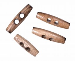 Houtje/touwtje knoop 2-gaats Lichtbruin gebrand  40 mm