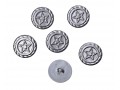Metal look knoop Zilver met ster 15 mm.