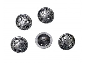 Metal look knoop Zilver opengewerkt 15mm