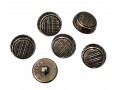 Metal look knoop Oud goud met raster motief 15 mm