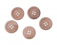 Houten mantelknoop Naturel 4 gaats  25mm