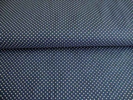 Ministip katoen Donkerblauw/wit Minicoupon 35cm