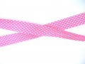 Biaisband Roze met witte stip 7ocm