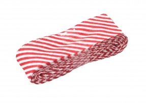 Biaisband bundel 2 mtr  Rood/wit gestreept  1237