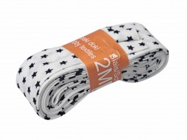 Biaisband Wit met zwarte mini sterretjes  Bundel van 2 meter   2 cm breed  100 % katoen