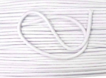 Koord wit  Doorsnee circa 6 mm  100 % katoen (met ziel)