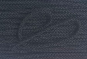 Koord zwart  Doorsnee circa 6 mm  Katoen/polyester (zonder ziel)