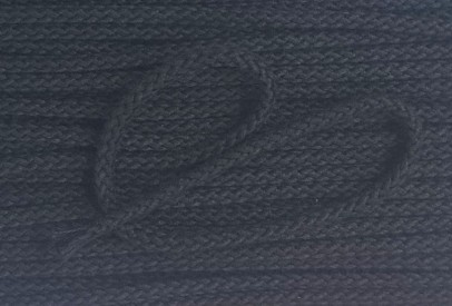 Koord zwart  Doorsnee circa 6 mm  Katoen/polyester (zonder ziel)