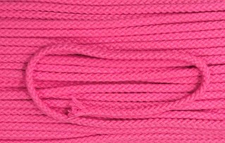 Koord pink  Doorsnee circa 6 mm  Katoen/polyester (zonder ziel)
