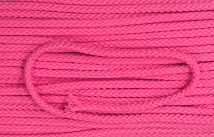 Koord pink  Doorsnee circa 6 mm  Katoen/polyester (zonder ziel)
