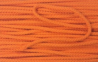 Koord oranje  Doorsnee circa 6 mm  Katoen/polyester (zonder ziel)