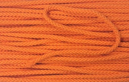Koord oranje  Doorsnee circa 6 mm  Katoen/polyester (zonder ziel)
