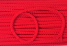 Koord helderrood  Doorsnee circa 6 mm  Katoen/polyester (zonder ziel)