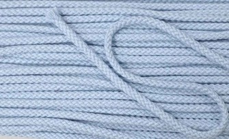 Koord lichtblauw  Doorsnee circa 6 mm  Katoen/polyester (zonder ziel)