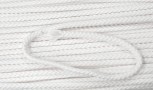 Koord wit  Doorsnee circa 6 mm  Katoen/polyester (zonder ziel)