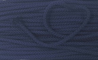 Koord donkerblauw  Doorsnee circa 6 mm  Katoen/polyester (zonder ziel)