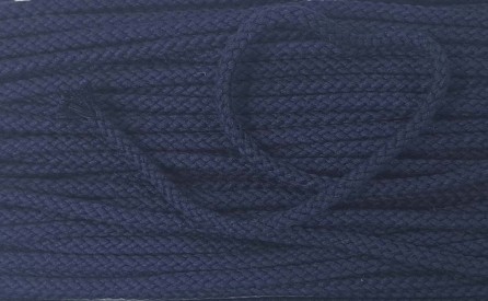 Koord donkerblauw  Doorsnee circa 6 mm  Katoen/polyester (zonder ziel)