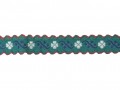 Sierband bloem groen geschulpt met bloem 15mm