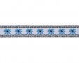 Sierband Bloem Wit met een aqua bloem 12mm