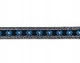 Sierband Bloem Zwart met een aqua bloem 12mm